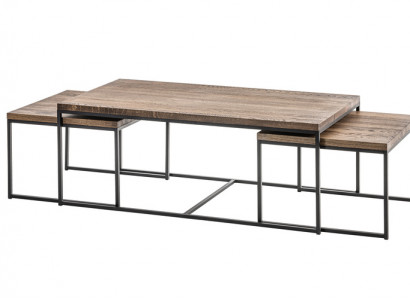 Wood Design Side Tables Couch Table Sofa Living Room 3x Set Living Room Loft